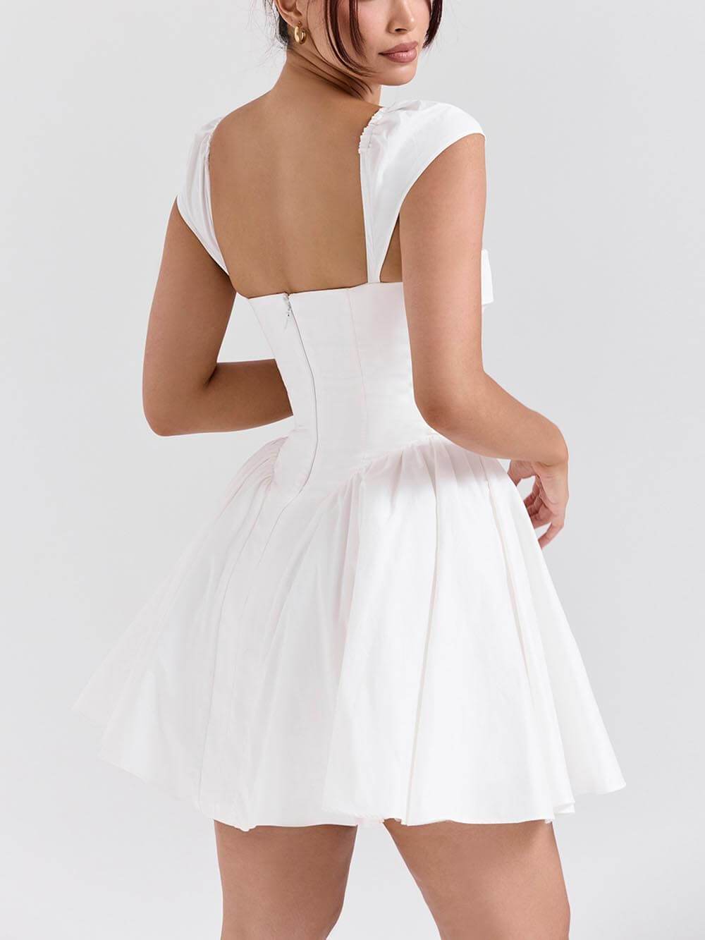 Pleated Waist Mini Dress